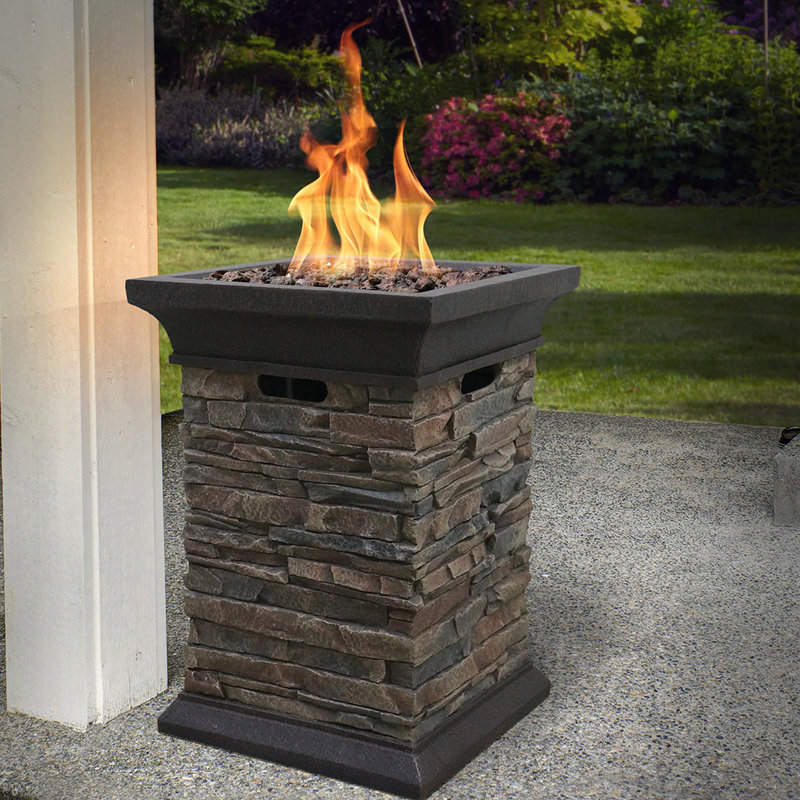 Bond Summit Stone Column Gas Polyresin Propane Fire Pit & Reviews Wayfair